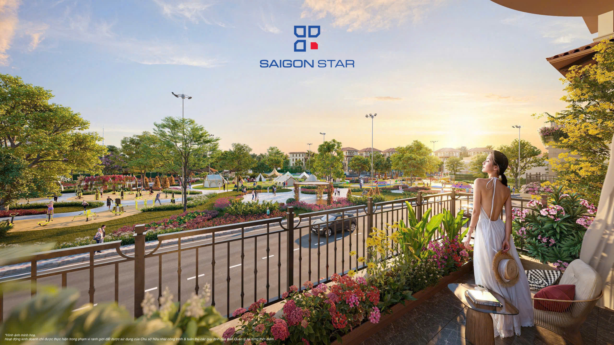 View ban công tuyệt đỉnh biệt thự Vinhomes Green Paradise