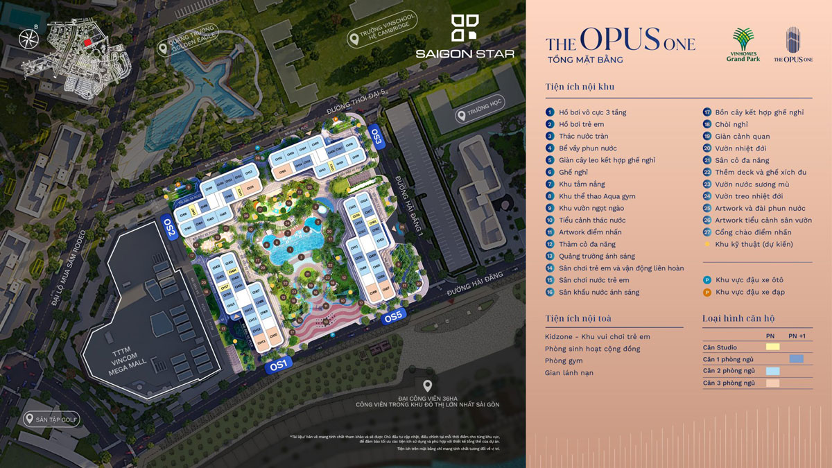 tiện ích nội khu the opus one căn hộ quan 9