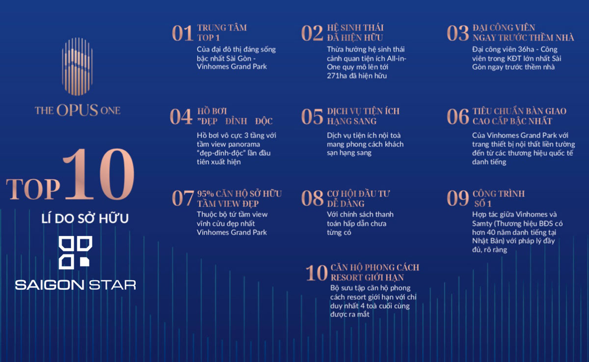top 10 lý do đầu tư mua căn hộ opus one vin quan 9